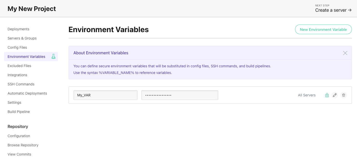 Environment variables